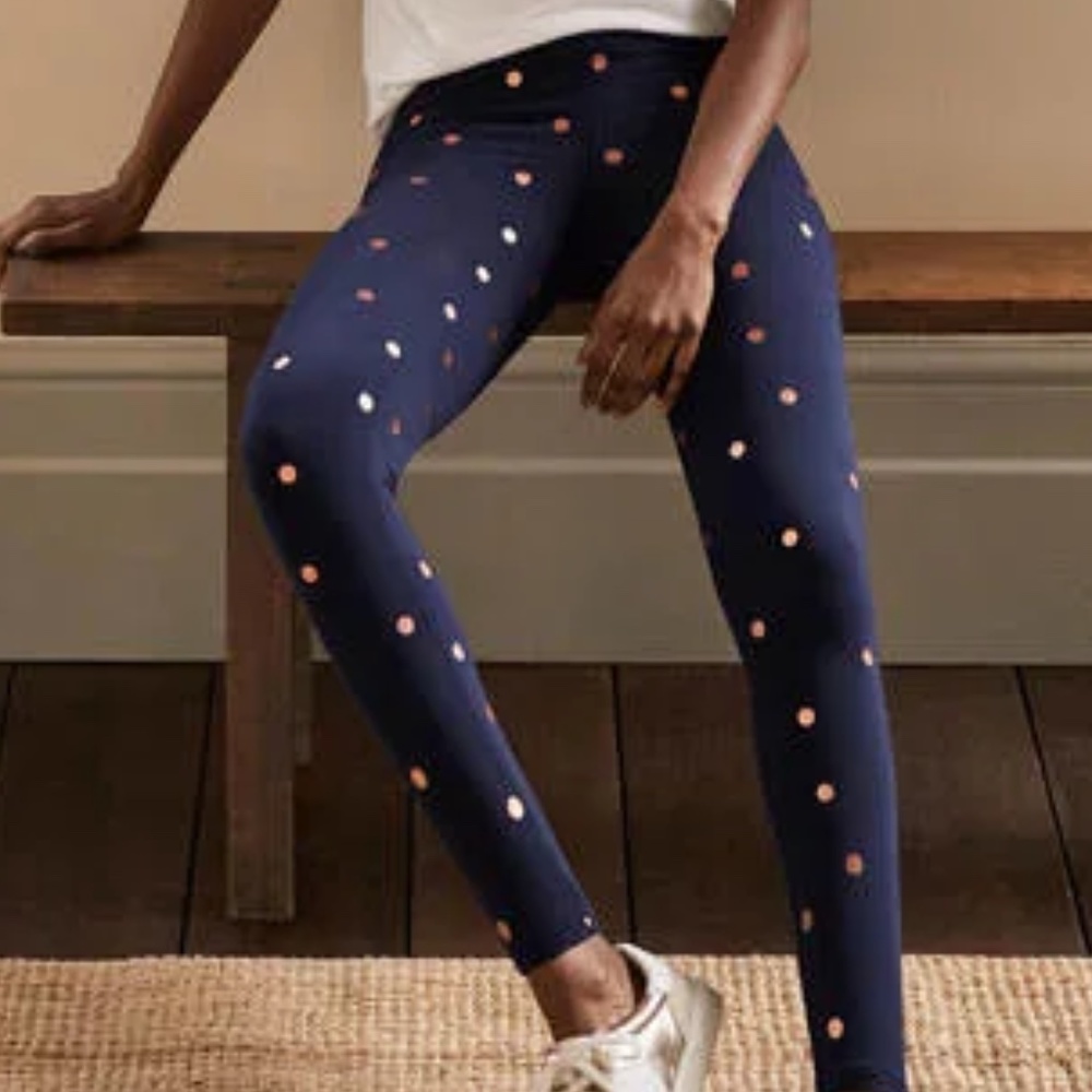 EUC Cute Leggings Navy And Gold, Polka Dot, Size 2